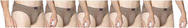 Semantic Solid Briefs - Brown ,Pack Of 5