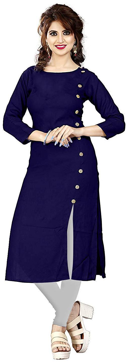 

Pagrakhi Rayon Kurta For Women - Blue