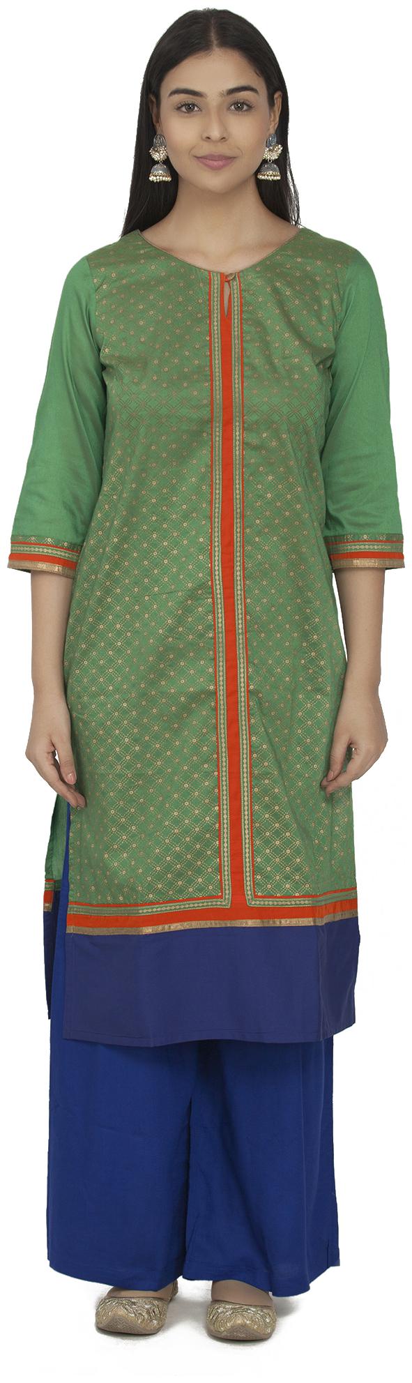 

Paislei Women Green Printed Straight Kurti