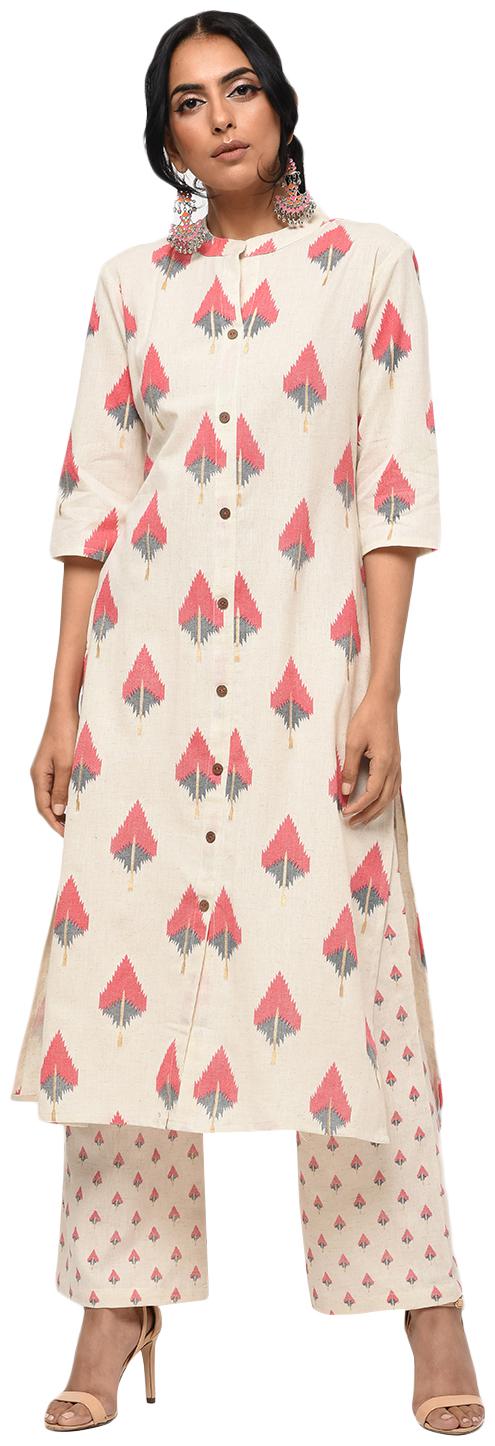 

Palakh Women Maroon Printed Straight Kurta With Palazzo