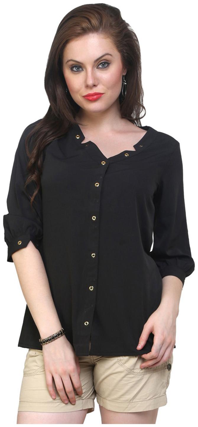 

Pannkh Black Polyester Top