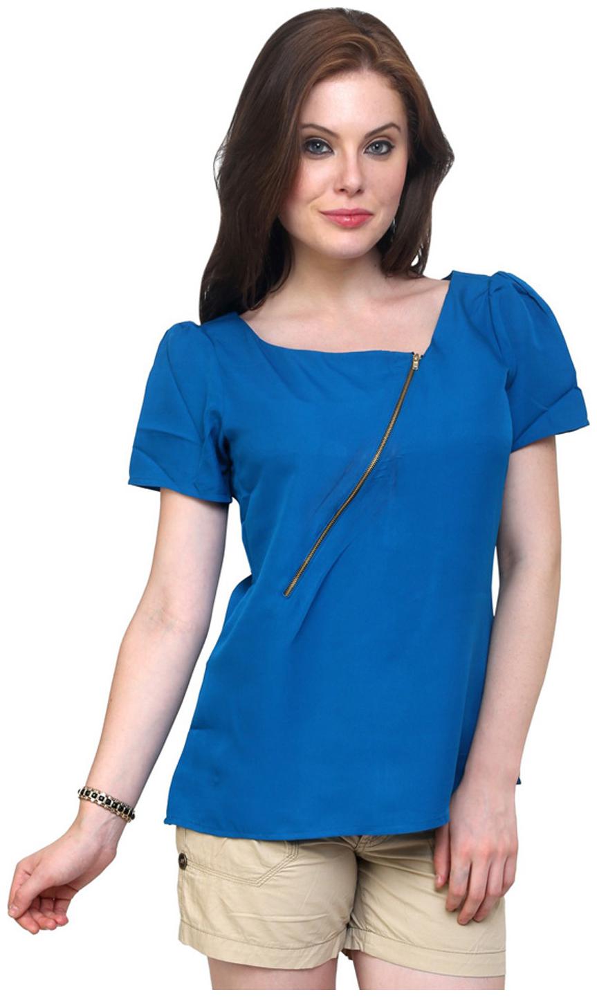 

Pannkh Blue Polyester Top