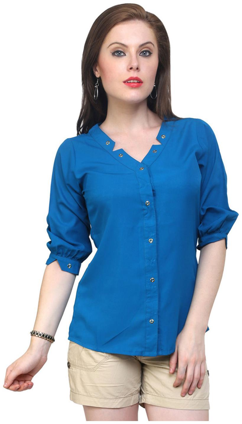 

Pannkh Blue Polyester Top