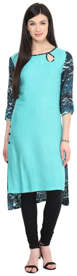 

Pannkh Boat Neck Side Buttoned Kurti