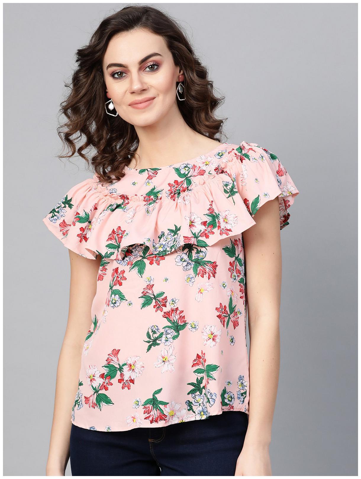 

Pannkh Women Floral Regular top - Pink