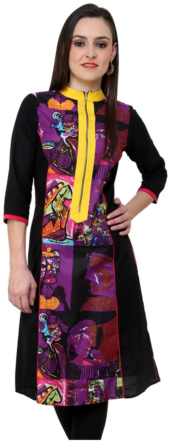 

Pannkh Women Purple Printed Regular Kurta