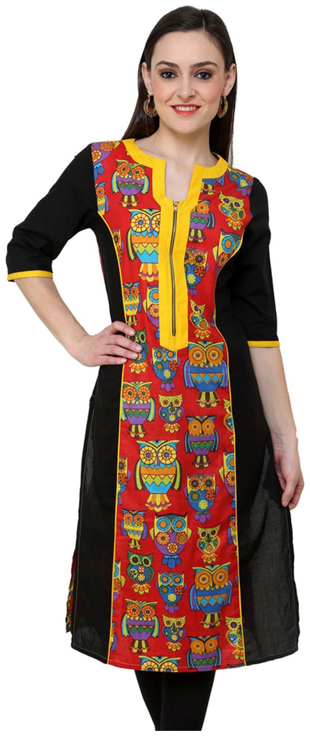 

Pannkh Red Cotton Kurta