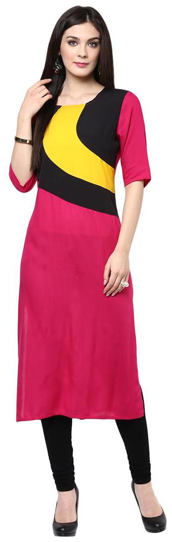 

Pannkh Women Pink Printed Regular Kurti