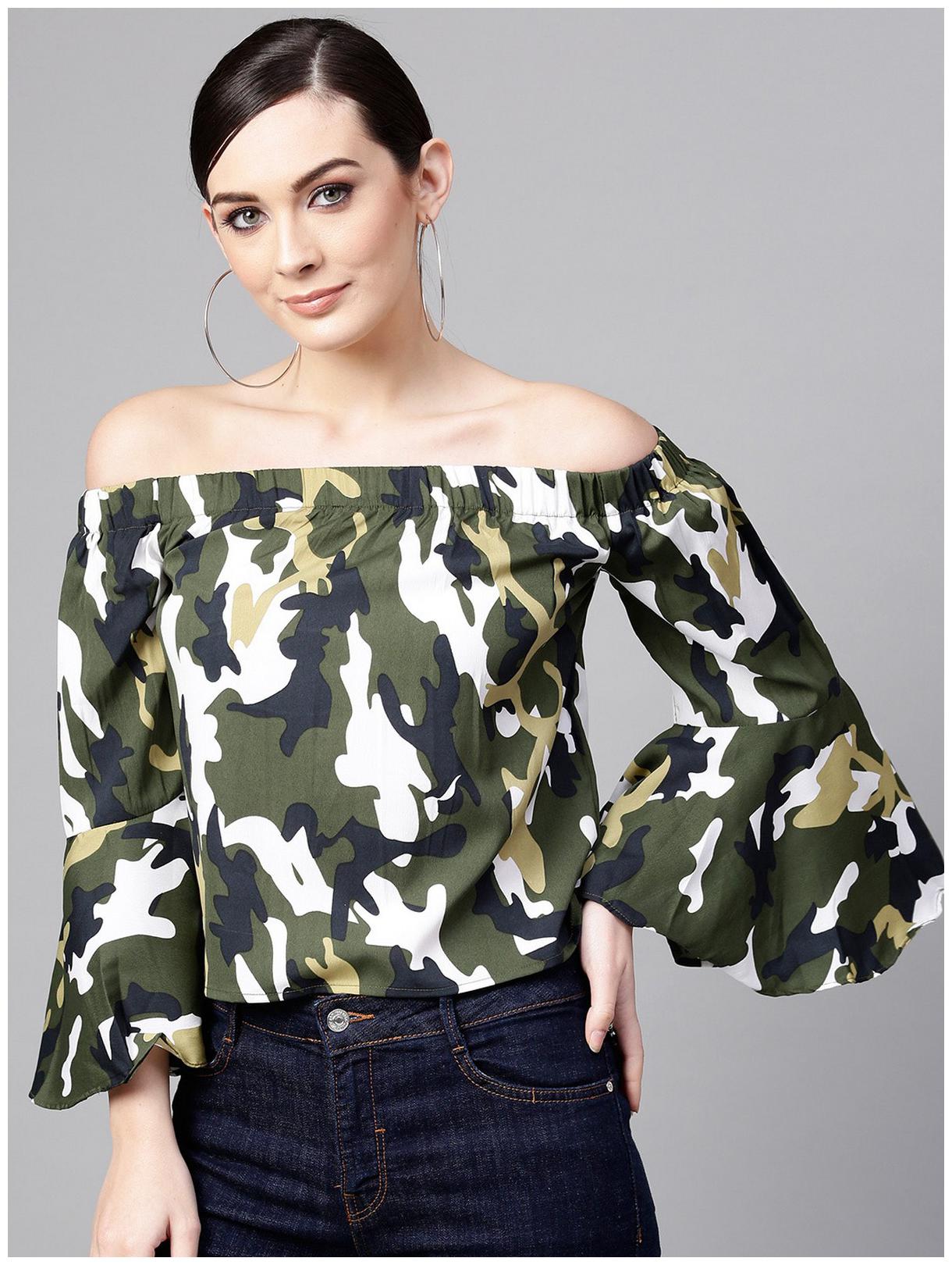 

Pannkh Women Camouflage Regular top - Multi