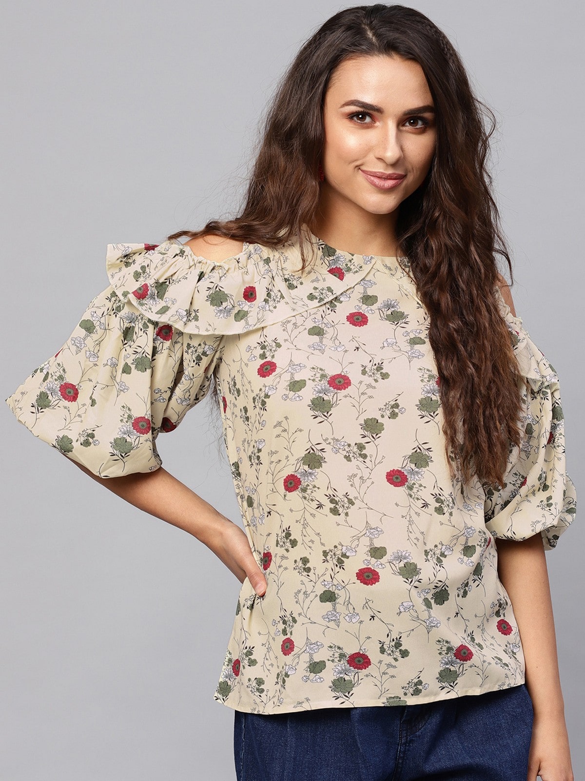 

Pannkh Women Floral Regular top - Yellow