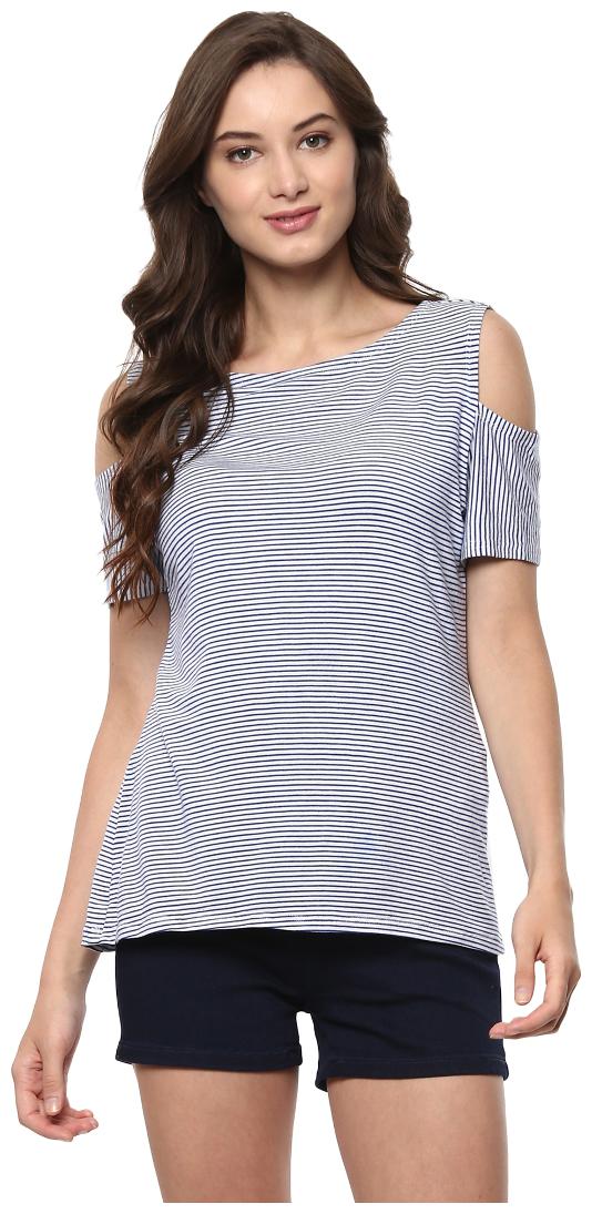 

Pannkh Women Printed Regular top - White