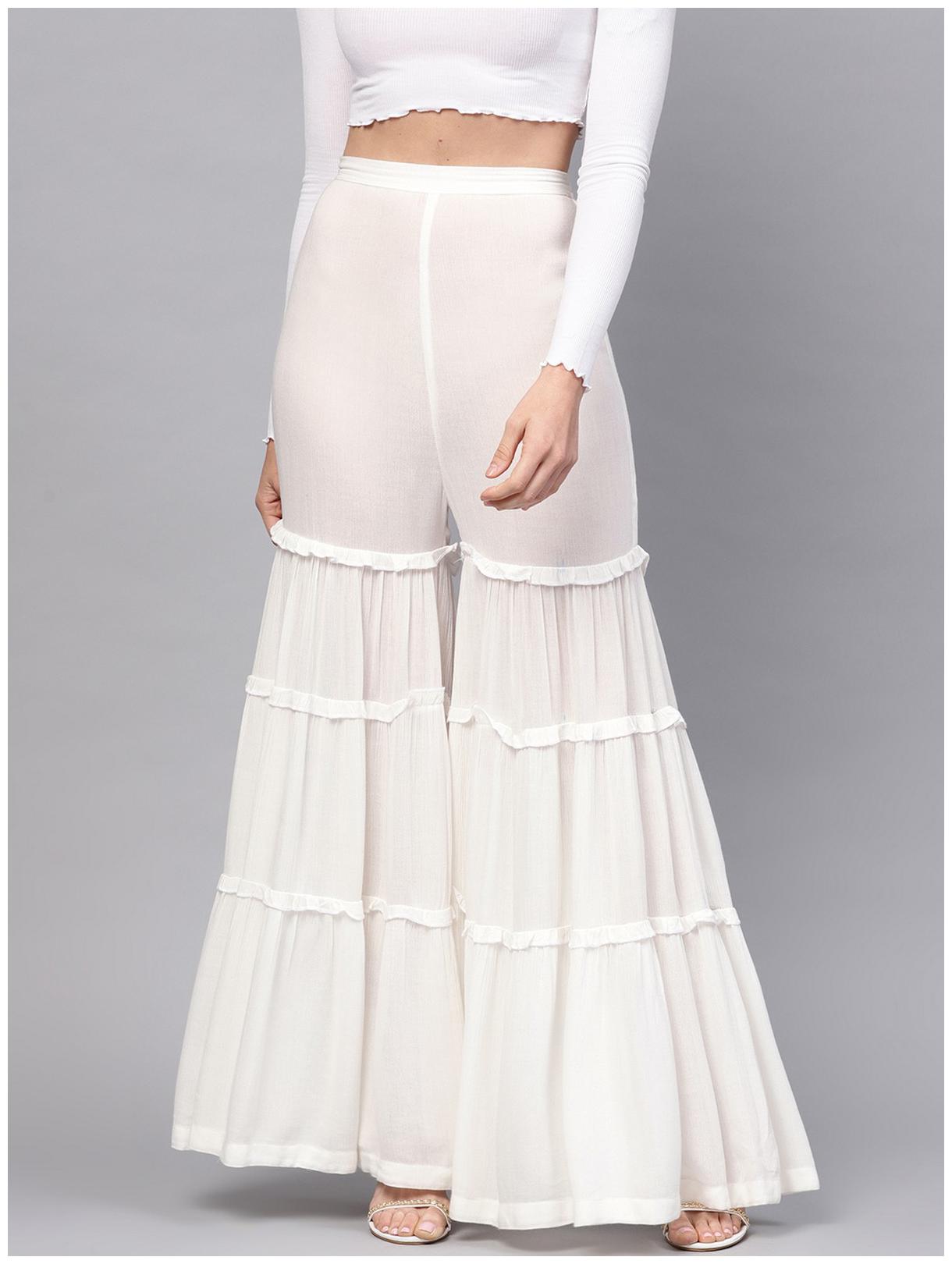 

Pannkh Women s Tiered Flared Palazzo