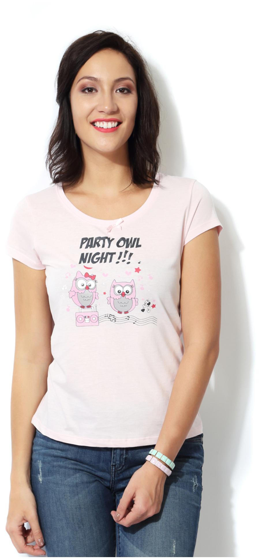 ajile by pantaloons pink cotton t-shirt