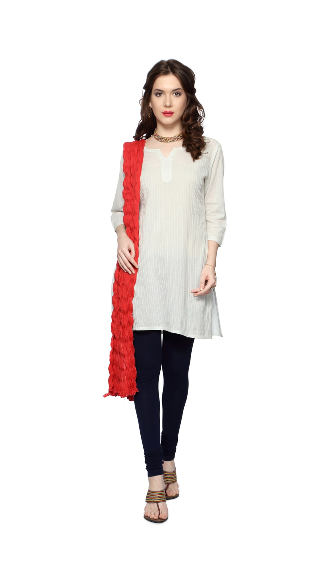 rangmanch by pantaloons red cotton dupatta