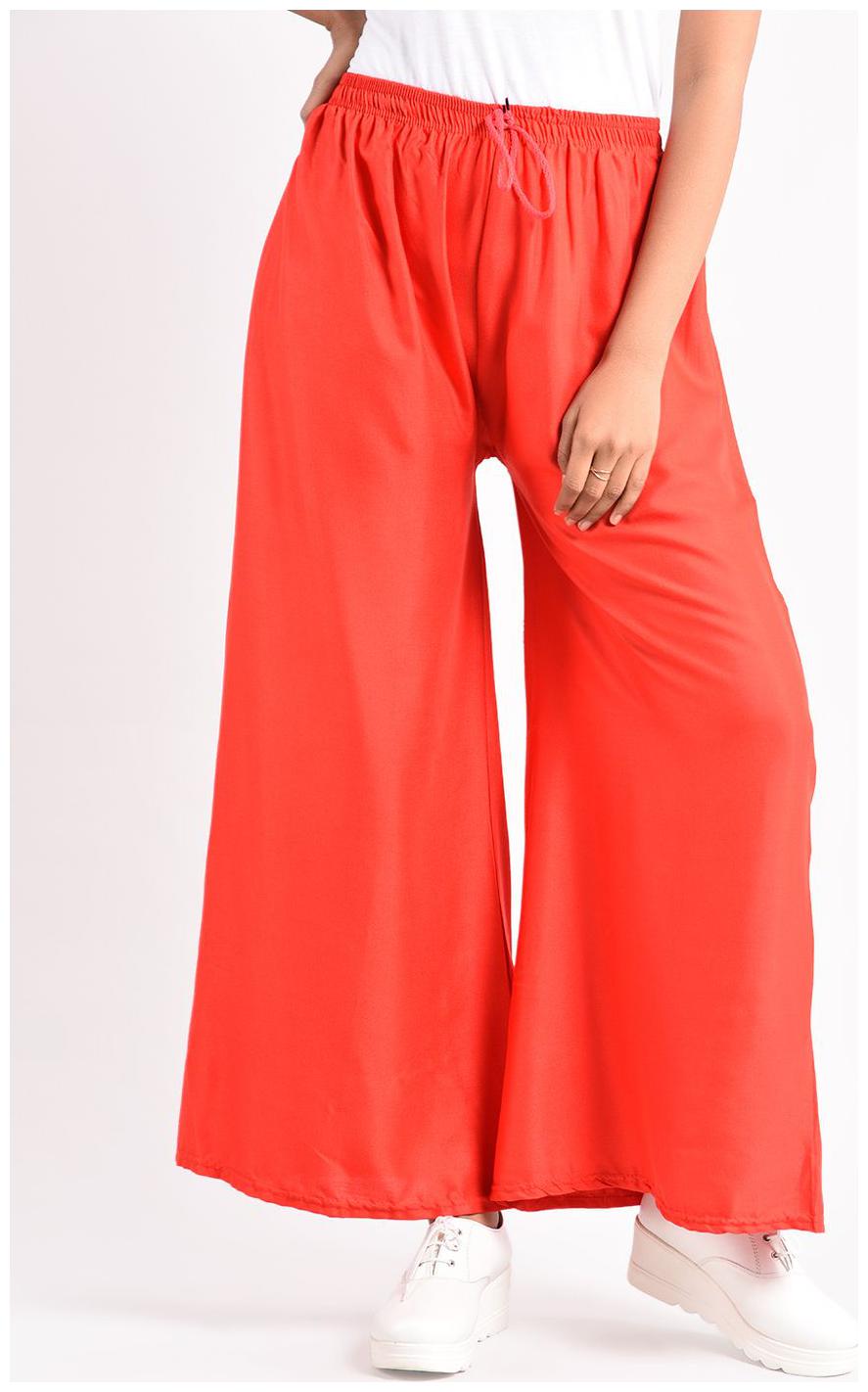 

Paras Fashions Red Solid Flared Palazzo
