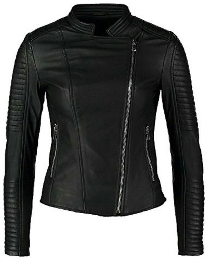 

PARE Women Solid Leather Jacket - Black