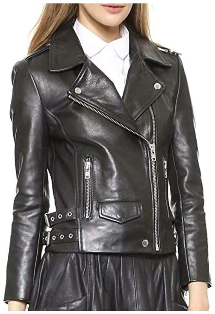 

PARE Women Solid Leather Jacket - Black
