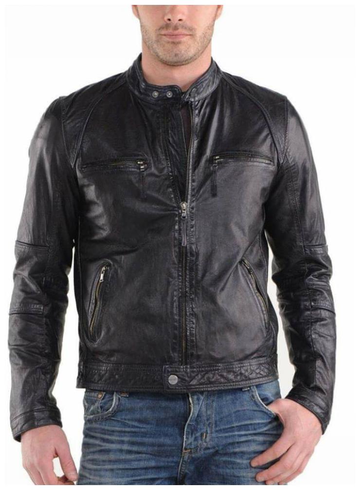 

PARE 100 Genuine Leather Black Jacket for Men s