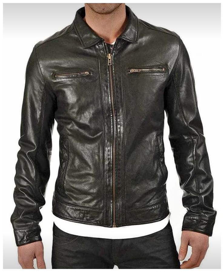 

PARE 100 Genuine Leather Black Jacket for Men s
