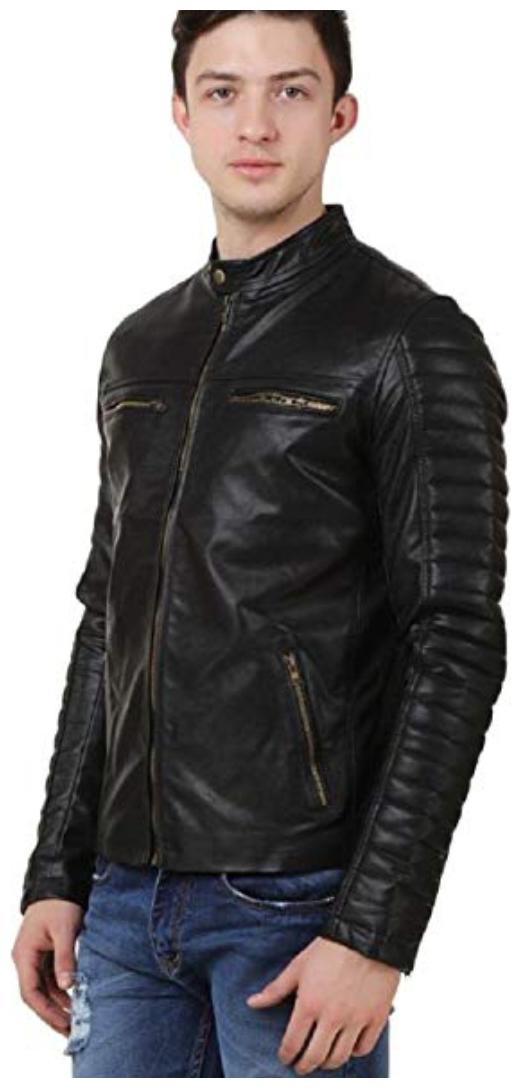 

PARE 100 Genuine Leather Black Jacket for Men s