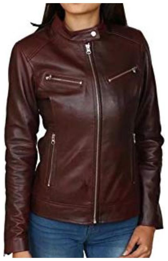 

PARE Women Solid Leather Jacket - Maroon