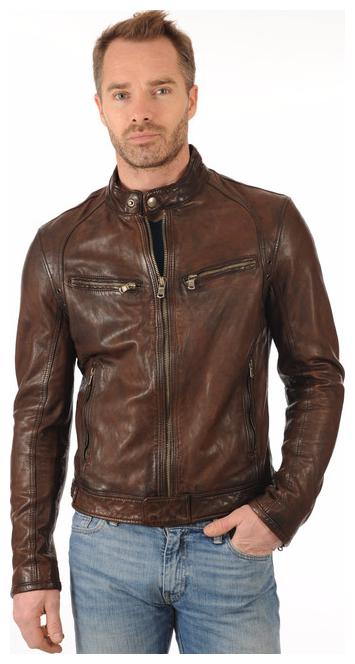

PARE 100 Genuine Leather Brown Jacket for Men s