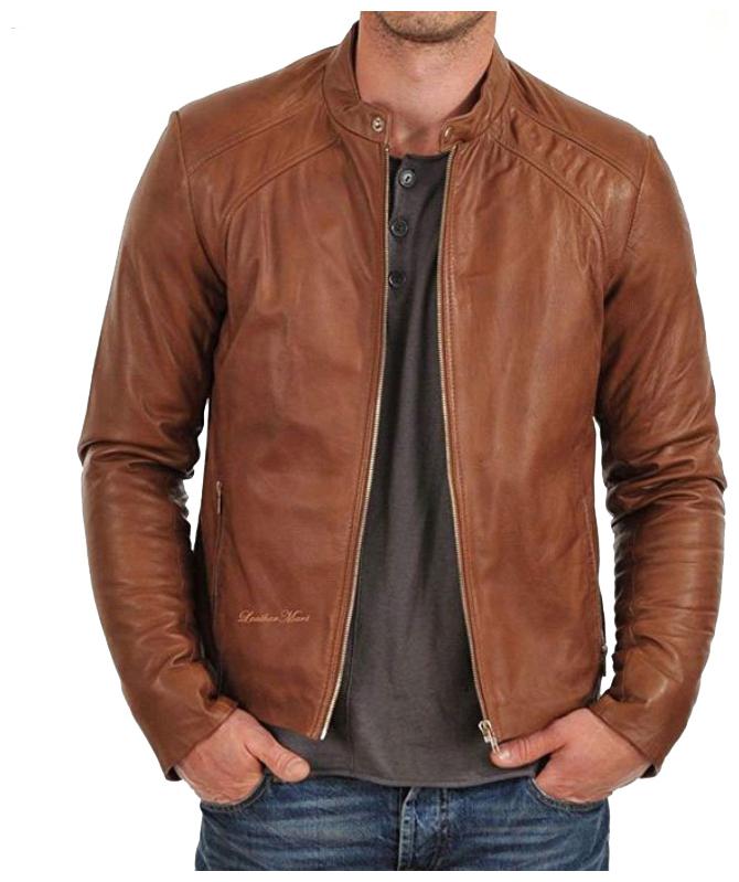 

PARE 100 Genuine Leather Brown Jacket for Men s