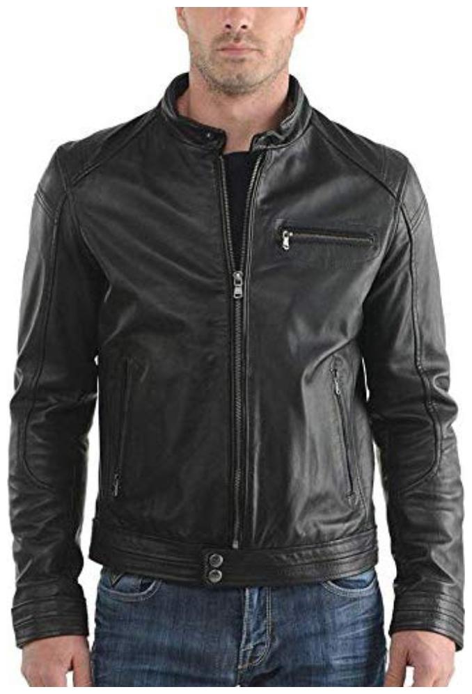 

PARE 100 Genuine Leather Black Jacket for Men s