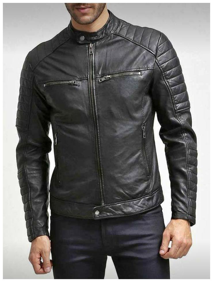 

PARE 100 Genuine Leather Black Jacket for Men s