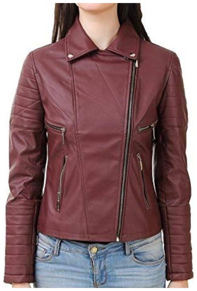 

PARE Women Solid Leather Jacket - Maroon
