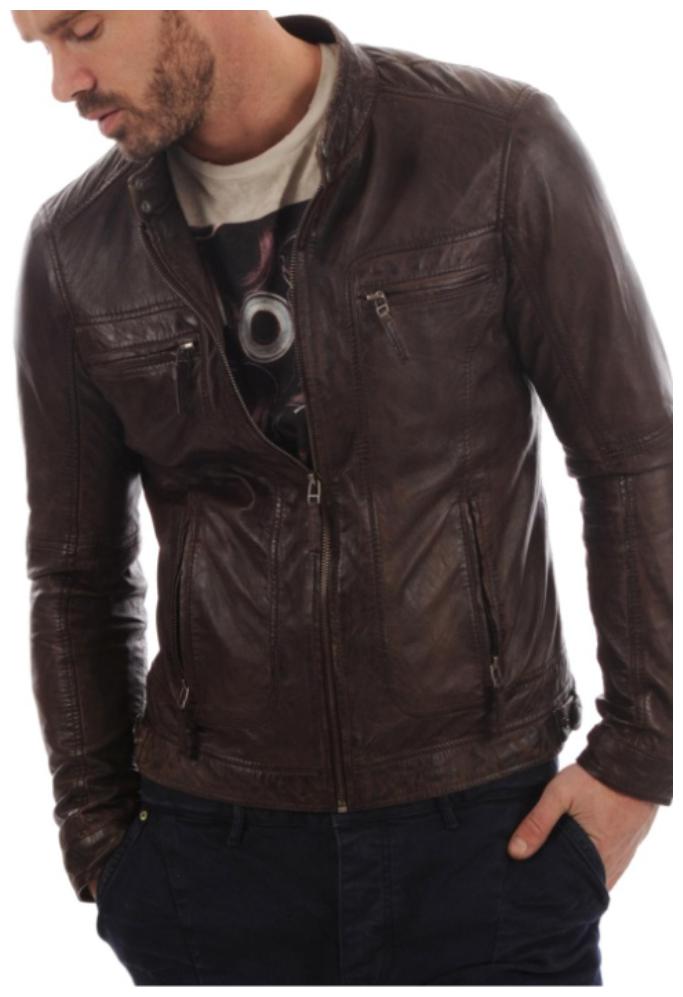 

PARE 100 Genuine Leather Brown Jacket for Men s