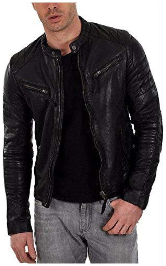 

PARE 100 Genuine Leather Black Jacket for Men s
