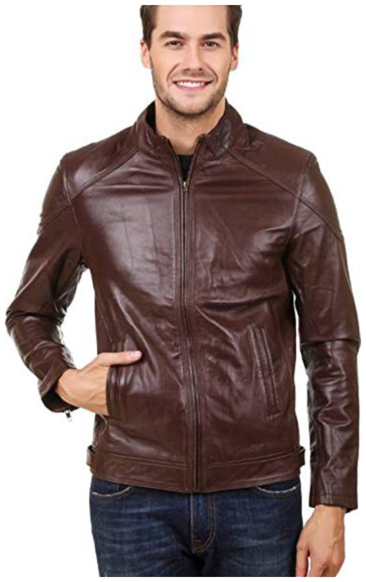 

PARE 100 Genuine Leather Brown Jacket for Men s