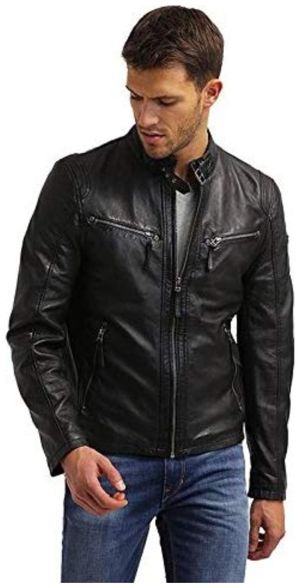 

PARE 100 Genuine Leather Black Jacket for Men s