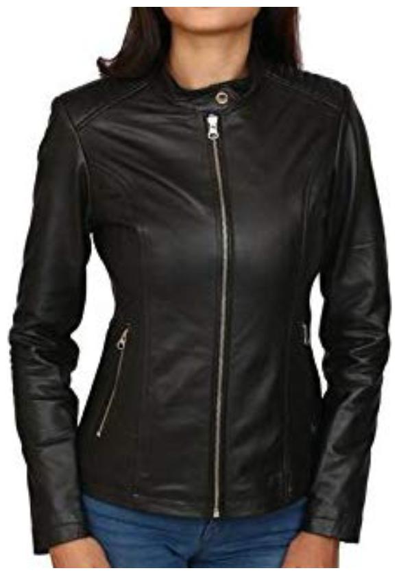 

PARE Women Solid Leather Jacket - Black