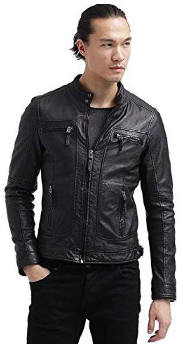 

PARE 100 Genuine Leather Black Jacket for Men s