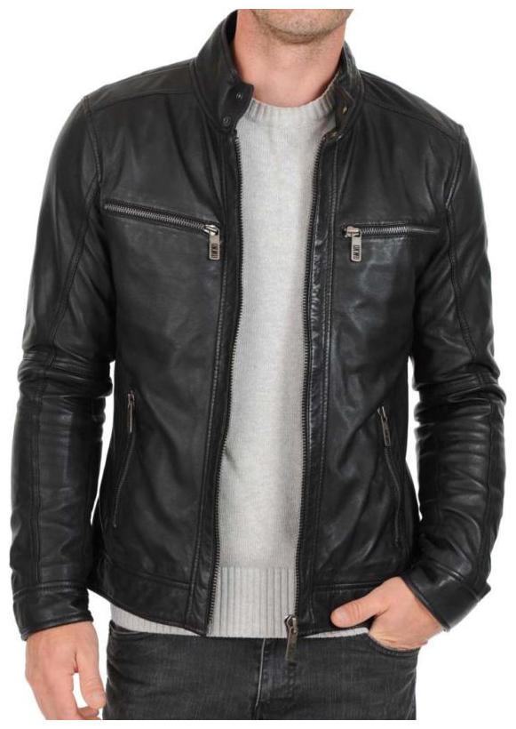 

PARE Genuine Leather Black Jacket for Men s (Size XS to 2XL Color Black)