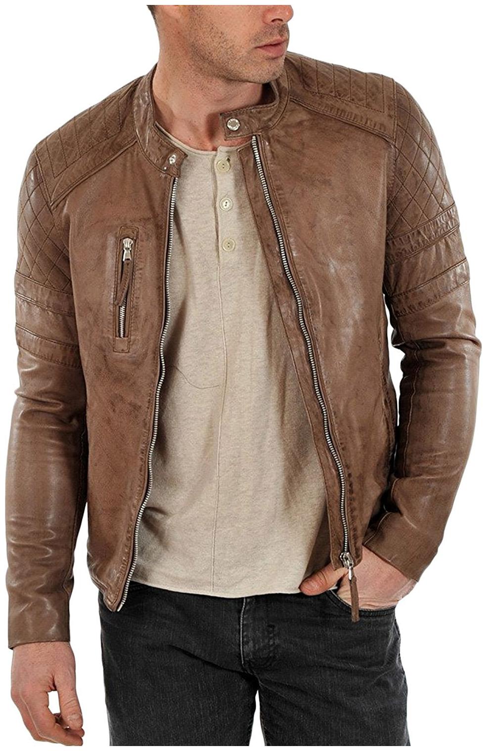 

PARE Genuine Leather Brown Jacket for Men s (Size XS to 2XL Color Brown )