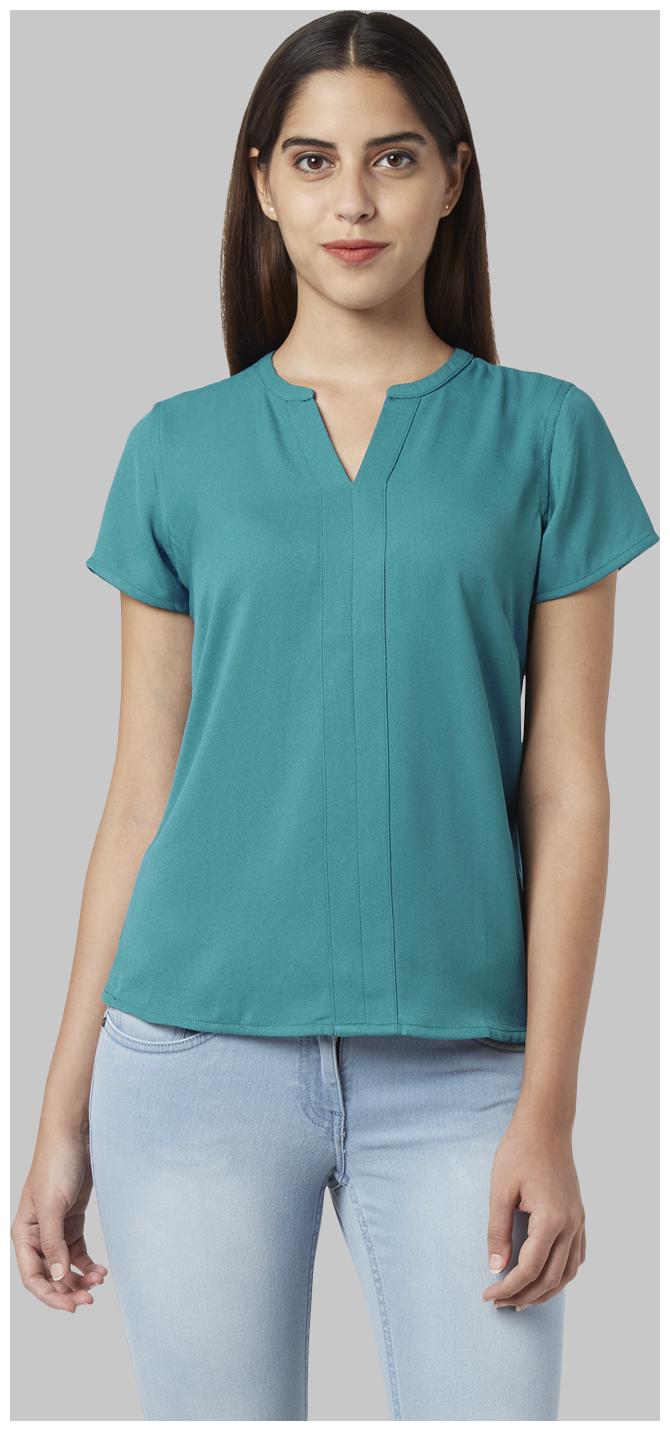

Park Avenue Women Polyester Solid Regular Top Turquoise