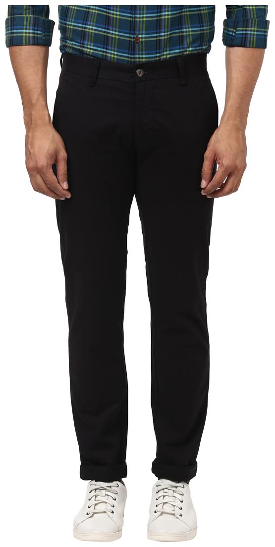 

Park Avenue Men Black Solid Tapered fit Regular trousers