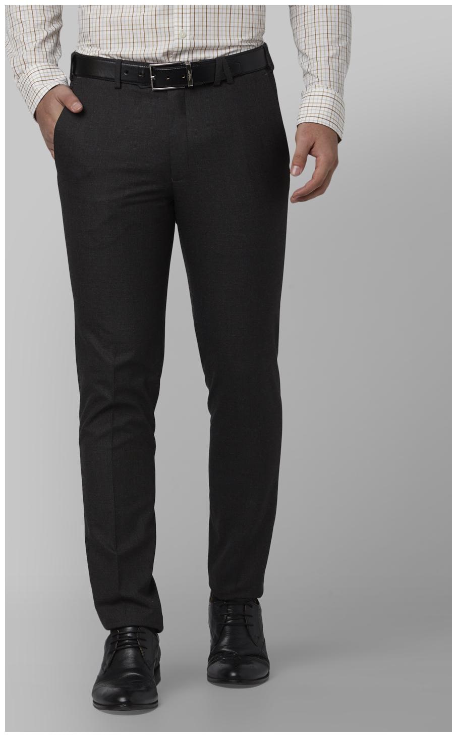 

Park Avenue Men Checked Regular Fit Formal Trouser - Grey