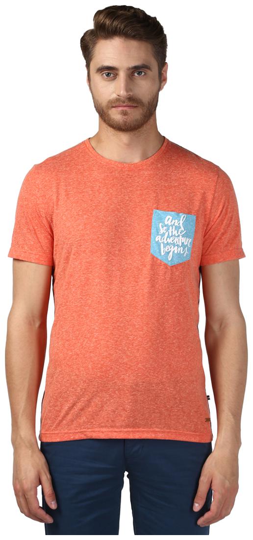 

Park Avenue Men Orange Regular fit Cotton Blend Round neck T-Shirt - Pack Of 1