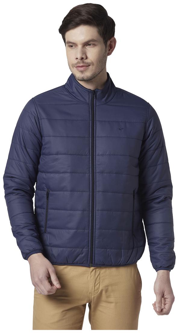 

Park Avenue Men Blue Solid Bomber jacket