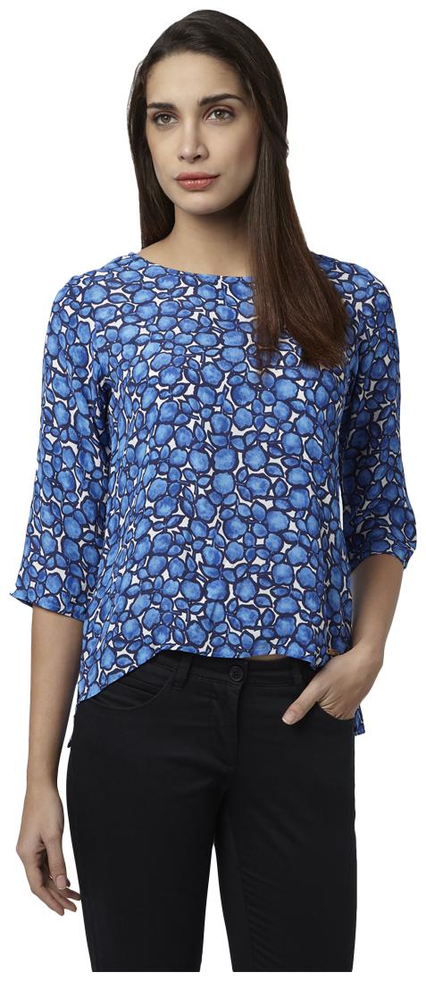 

Park Avenue Women Printed Regular top - Blue