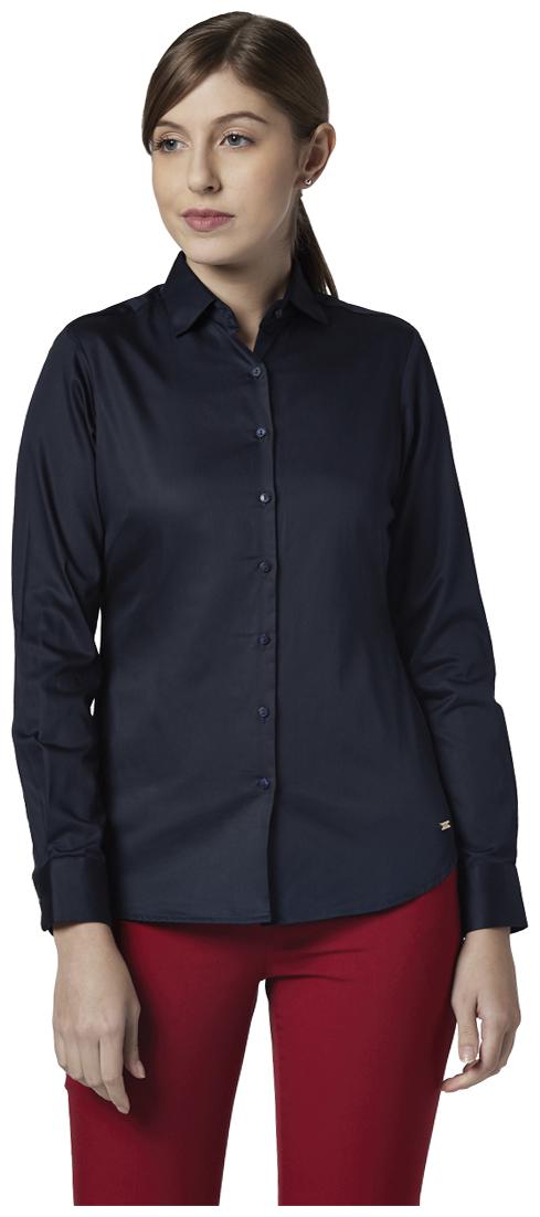 

Park Avenue Women Blue Solid Regular Fit Shirt