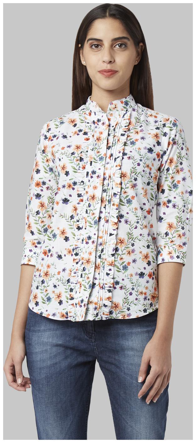 

Park Avenue Women White Printed Regular Fit Shirt