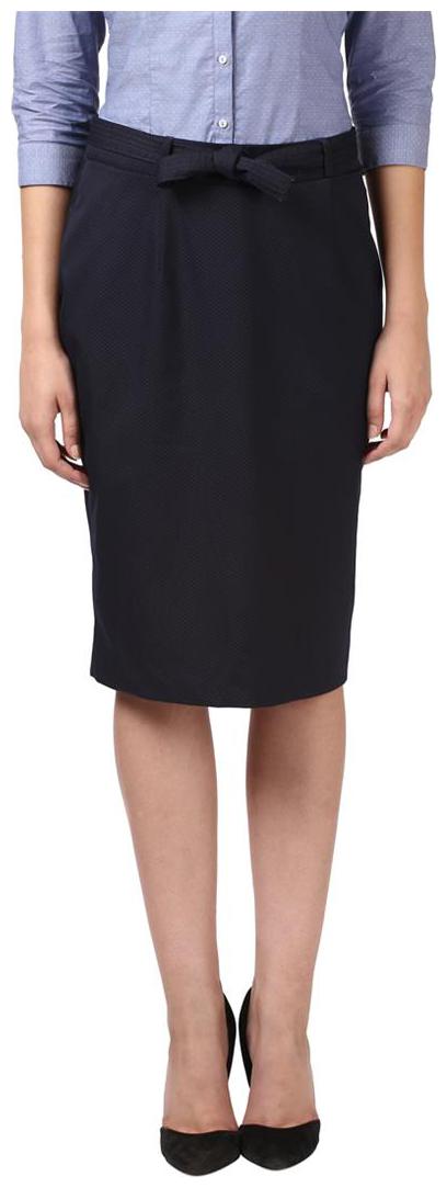 

Park Avenue Woman Dark Blue Polyester Blend Regular Fit Skirt
