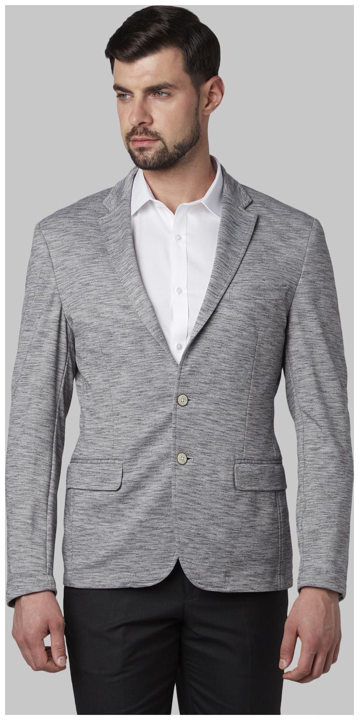 

Park Avenue Men Grey Printed Slim fit Single Breasted Blazer