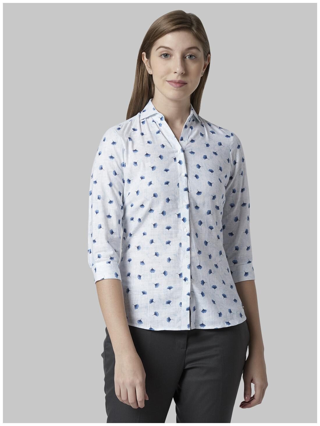 

Park Avenue Women White Printed Regular Fit Shirt
