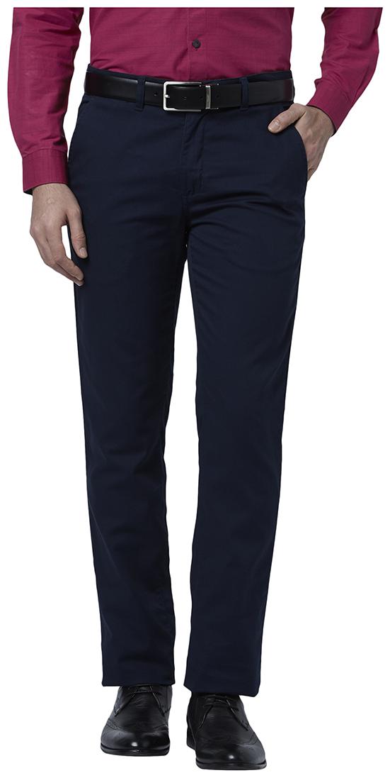 

Park Avenue Men Blue Solid Regular fit Regular trousers